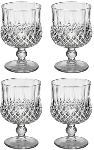 VINTORKY 4 Stück Kristall Weingläser Gefrostete Kelche Für Wein Whisky Martini Glas Stilvolles Design Für Partys Und Zuhause