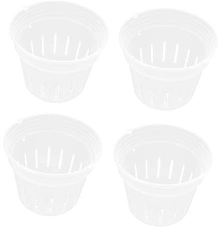 YARNOW 4pièces Pots De Culture Plastique Transparent pour Orchidées Pots De Jardinage avec Aérations pour Hydroponie Et Terreau Bureau Balcon