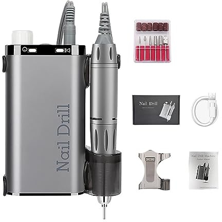 Torno para Uñas, Taladro eléctrico de uñas de 35000 RPM, máquina de manicura de uñas recargable for salón, lijadora de uñas profesional portátil for pulir para Salón DIY Principiantes Mujeres Niñas(Sz