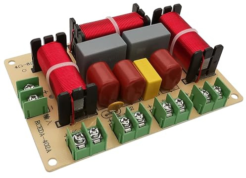 HiQltyla 250W 4-Way Speaker Crossover, RCEDA-402A Passive Crossover for Car Home Audio 4 to 8 Ohm 2X Bass + 1x Mediant+ 1x Tweeter Systems