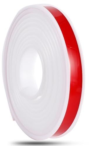 Borde de goma U-SRubber - Banda de borde autoadhesiva de TPE for reparación de gabinetes de madera contrachapada y restauración de muebles, 3 m (10 pies), ancho de 9-30 mm(White,18mm)