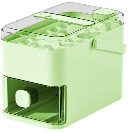 predolo Contenedor de Hielo con Tapa, Utensilios para Hacer Cubitos, máquina portátil para Hielo, Rejilla para y Celebraciones, Cubos Verdes 56, Individual