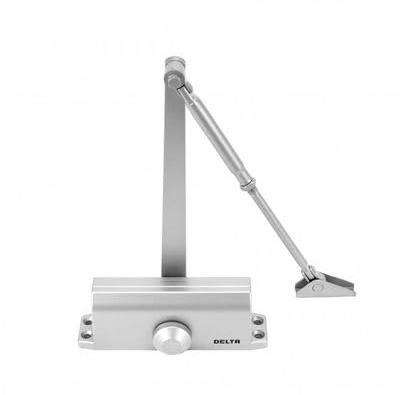 Kooples Hardware Budget Door Closer – Size 3 with Arm & Body, EN1154 Fire Rated, Surface Mounted Hydraulic Closer, Silver Finish (Silver)