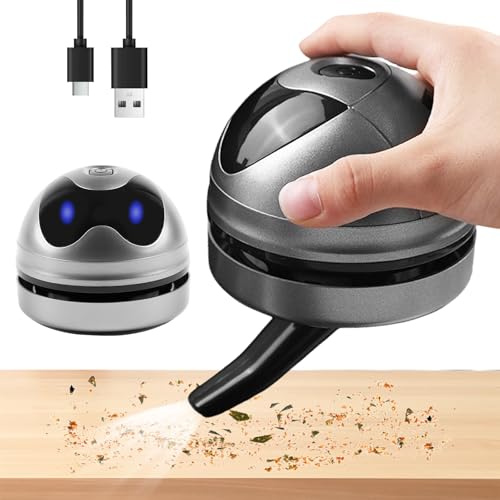 SUNOYA Mini aspirateur de table, portable, rechargeable par USB, petit aspirateur à main, portable, sans fil, pour bureau, maison, bureau et voiture