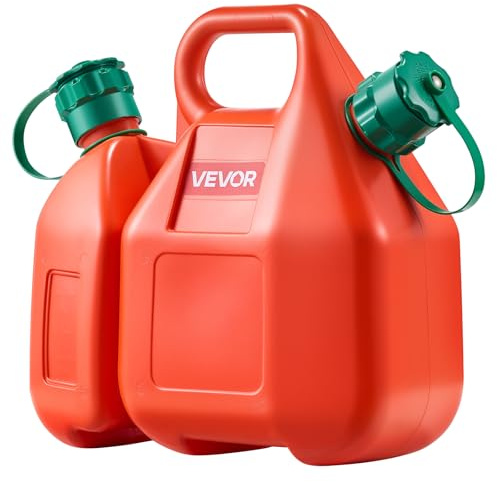VEVOR Contenitore per Carburante 6 L, Serbatoio Carburante con Beccuccio e Contenitore Olio Extra da 1,9 L, Portata Massima di 0,091L/s, per la Maggior Parte delle Auto, Moto, ATV e UTV
