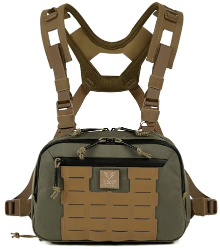 Taktische Brusttasche Chest Rig, 3L Molle Brusttasche mit Kartentasche, 500D Brusttasche für Jagd- und Trainingseinheiten