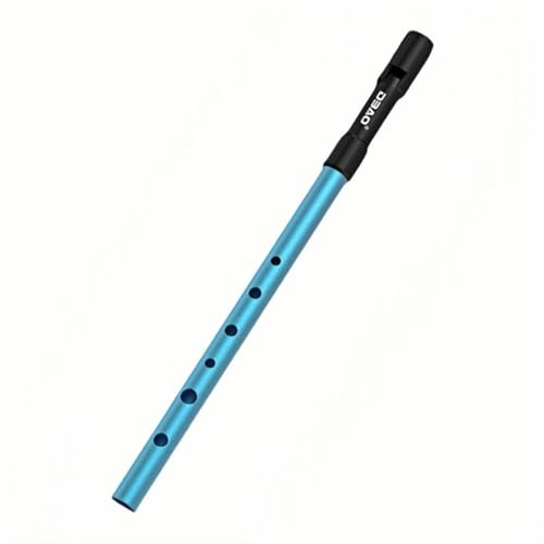 Lawnoval Irish Tin Whistle Flöte in oder D Key mit 6 Löchern, Aluminiumlegierung und ABS Penny Whistle Anfänger oder Volksmusik, Gold