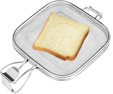 Mikinona Pinza per Arrostire Panini in Acciaio Inossidabile, Rete per Cottura e Supporto Barbecue, Utensile da Cucina per Forno e Griglia, Accessorio per Toast e Pane Casalingo