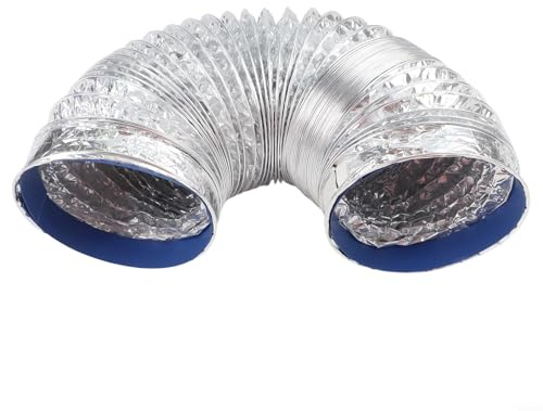Allthingstore Tubo di ventilazione in foglio di alluminio, 80-200 mm, tubo di scarico telescopico retrattile per cappa, cucina, bagno, sistemi di riscaldamento e raffreddamento HVAC (100 mm)