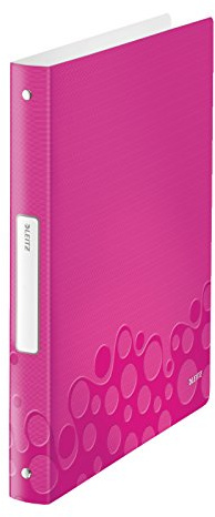 Leitz 42580023 Ringbuch WOW, A4, PP, 4 Ringe, 25 mm, pink metallic
