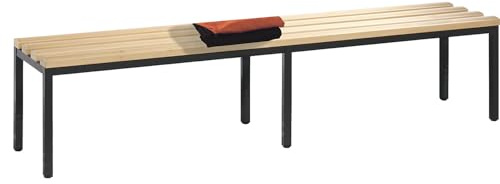 C + P Möbelsysteme | Umkleidebank | Buchenholz | höhenverstellbar | Buchenholzleisten, Länge 1960 mm