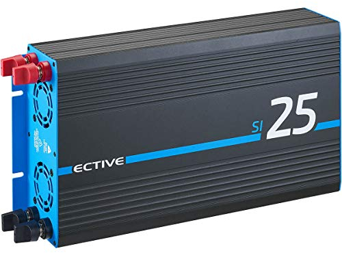 ECTIVE - Wechselrichter 12V auf 230V SI25-2500W Reine Sinuswelle - Offgrid-Spannungswandler DC/AC Strom mit USB, Überlast- & Überhitzungsschutz - Inverter Stromwandler für Haushaltsgeräte & Camping