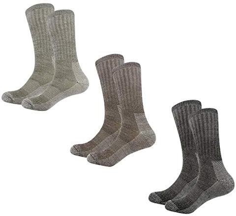 Vihir 3 Pares Calcetines de Lana Grueso para Senderismo, esquí al Aire Libre Hombre Mujer Caballero de Invierno 37-42, 41-46