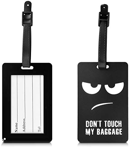 kwmobile Kofferanhänger Adressanhänger Koffer Tag - Namensschild Schulranzen Gepäck Anhänger - Reise Gepäckanhänger Don't Touch My Baggage