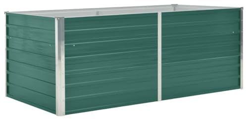 vidaXL Raised Garden Bed 160x80x45 cm Galvanised Steel Green