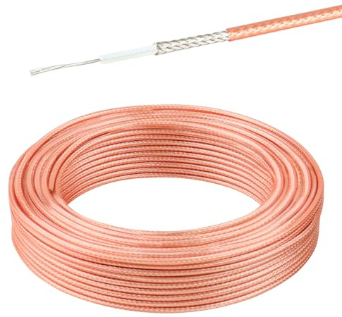 XRDS -RF RG-316 koaxialkabel, 15,2 m, tunn RF koaxialkabel, flexibel, lätt, låg förlust, koaxialkabel, brun