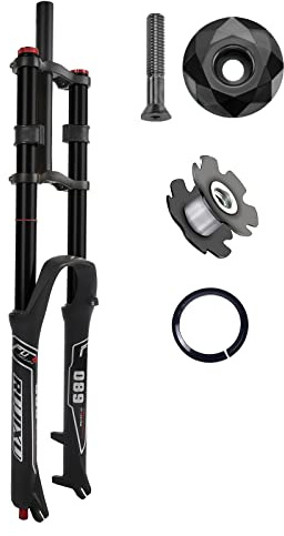 RUJIXU Mountainbike Vorderradfedergabel 26 27,5 29 Zoll Scheibenbremse Luft Bergabgabelung 1-1/8 Gerade 1-1/2 Konisch MTB Triple Tree Fahrradgabel Federweg 135mm Schnelle Veröffentlichung 2440g