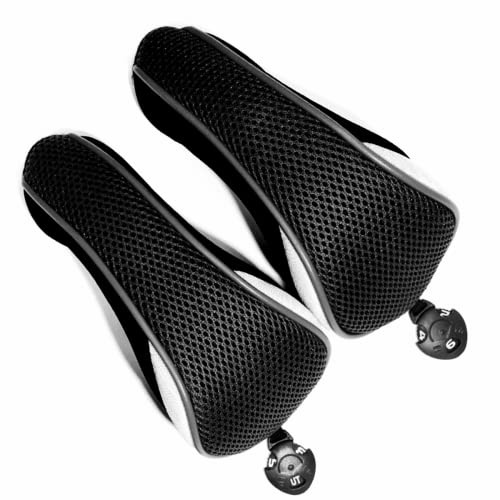 2pcs Golf Hybrid Headcover Set Hybrid Head Covers, Black Golf Club Covers