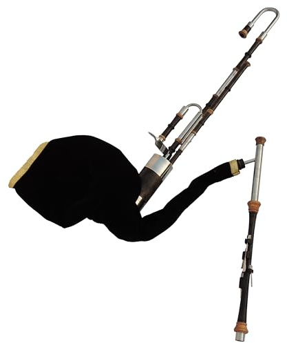 Irish Uilleann Pfeifen Halbes Set mit 4 Key Chanter in D, Nickelschlüssel und Halterungen, Student Dudelsack für Anfänger, Starter Set Irland Dudelsack (keine Drohnenblätter)