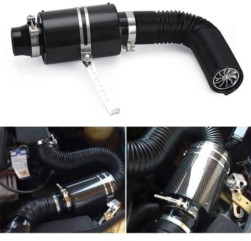 Ansaugrohr 1 Satz Universal-Auto-Kaltluftfilter-Feed-Enclosed-Intake-Induction-Rohr-Schlauch-Kit Luftfilter-Adapter-Faltenbalg Ansaugstutzen