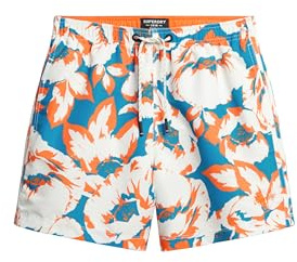 Superdry Herren 15-Zoll Badeshorts aus recyceltem Material mit Print Blaues Lizzie Blatt XL