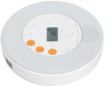 Portable CD Player Built-in Speaker, 2000mAh Rechargeable CD Music Player Support CD CDRW MP3 with Speaker, 5 Hours Playback Time, 145 X 145mm, for Car Home Travel
