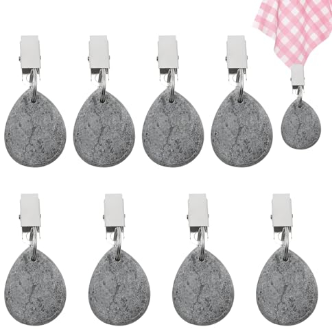 8 Pezzi Pesi per Tovaglia da Esterno Pesanti in Marmo, Pesi per Tovaglia con Clip in Forma a Goccia, Pesi per Tovaglie per Feste, Casa, Matrimonio, Decorazione da Tavolo