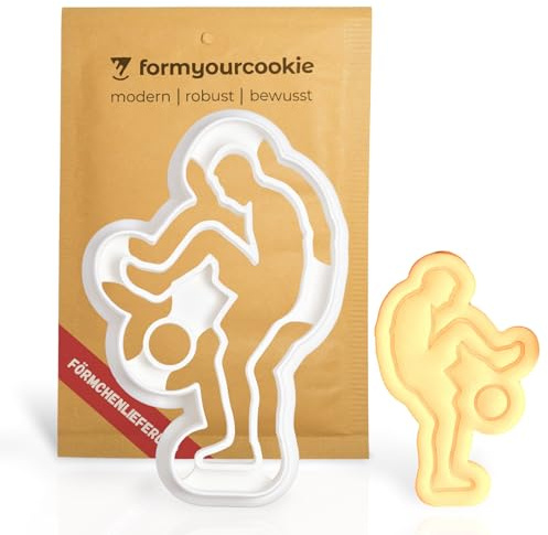 Fußballer Silhouette Ausstechform für Kekse Plätzchen Fondant, hochwertige Fußball Spieler Keksausstecher, 100% nachhaltig, detaillierte Keks Stempel, Ausstecher EM Ton, Keksschneider Formen EURO