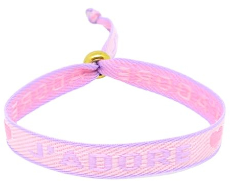 Selfmade Jewelry - Statement Festival Armband Stoff Armband Damen Stoffarmbänder in Pink für Festival Outfit Damen