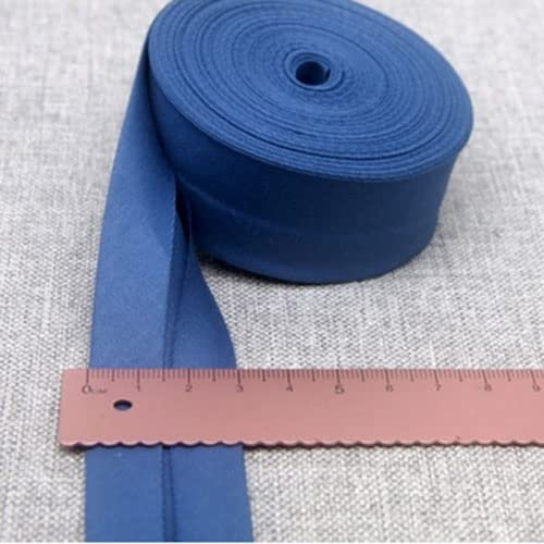 Schrägband Baumwolle 30mm Gefalzt 33 Farben zum nähen Nahtband (Altblau, 10 Metre)