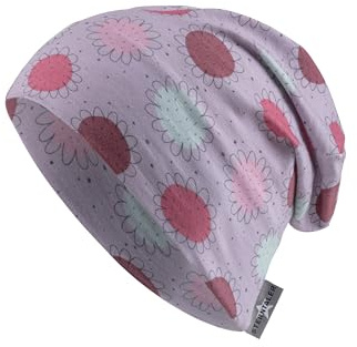Sterntaler Beanie bedruckt mit Blümchen für Mädchen - Baby und Kinder Mütze aus Mischgewebe