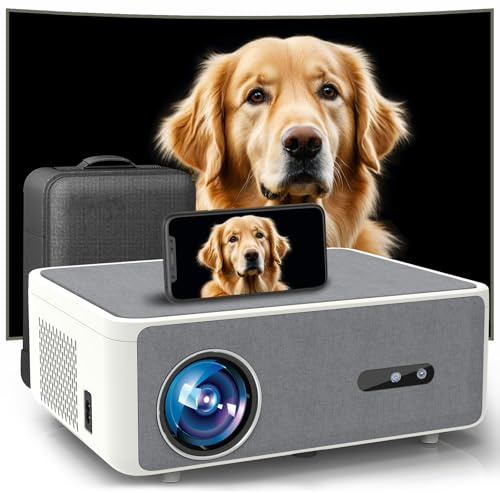 [Autofokus och 4K-stöd] Smart utomhusprojektor med WiFi 6 och Bluetooth 5.2, DIPIKPRJ 1300ANSI Movie 4K-projektor, 50 % zoom och automatisk keystone, dammtät, projektor