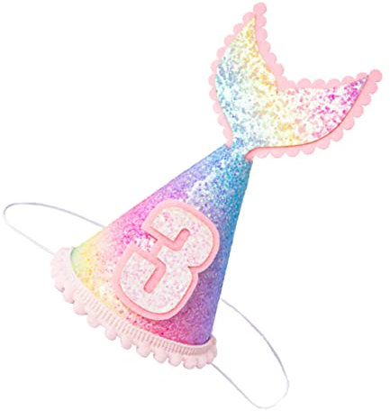 ibasenice 1Stk Geburtstagshut kindermütze kinder kappe geburtstagdeko partyhütchen Hut zum 3. Geburtstag Nummer 3 Babymützen Kindergeburtstagsmütze Geburtstagsmütze für Kinder Stoff