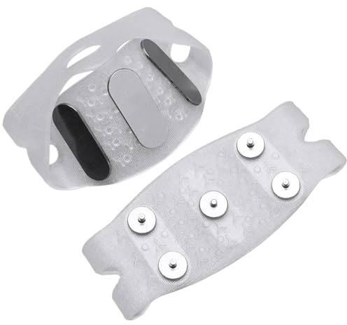 Zapatos de Clavos con Agarre - Tacos de Hielo Antideslizantes, Clavos de tracción para Nieve y Hielo | Crampones De 5 Garras con Clavos De Acero Al Manganeso, Cubrezapatos Antideslizante con