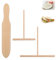 3 Pcs Spatule Pâtisserie et Etaleur Crepe T Forme Manche Rateau Crepe en bois Surface Lisse Robuste et Résistant à la Chaleur pour Crepe Glaçage Gâteaux