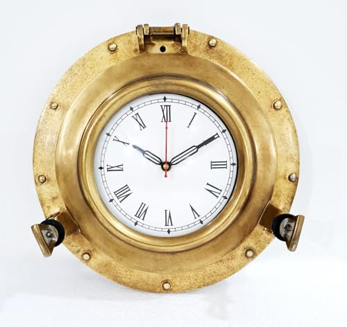 11 Antique Marine Brass Ship Porthole Clock Nautical Wall Clock Home Decorative