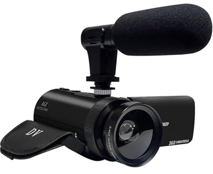 AYJYZHIAG Caméra vidéo numérique 4K Caméscope Enregistreur DV Capteur 16 Millions de Pixels Grand écran Appareil Photo numérique Anti-tremblement