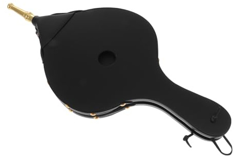 GAROZATION Wooden Fireplace Manual Air Blower Fire Bellows Gold Tube Portable Fireplace Blast Blower for Home BBQ and Outdoor Cooking