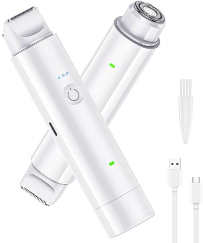 Lady Shavers for Women, 2-in-1 Bikini Trimmer for Wet and Dry, 2025 New Electric Razor for Women, Advanced Painless, Waterproof & Rechargeable Razors for Bikini Underarm Leg Arm Body Face