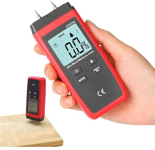 LHQYA Misuratore di umidità Digitale per Legno, Strumento di Misurazione Dell'umidità con Schermo LCD Retroilluminato, Misurazione Rapida in 2s, Misurazione del Contenuto di umidità del Legno: 2-40%