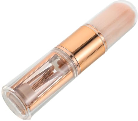 Healvian Bärbar Makeupborste Skönhetsmake-up Borstverktyg Kompakt Sminkborste Bärbar Makeup Borströr Kompakt 5-i-1 Makeupborste Resesminkborste Infällbar 5-i-1-sminkborste Rose