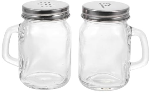 GAROZATION Bottiglie per Condimenti Facile da Pulire e Impugnare in Vetro e Alluminio Set 2 Pezzi per Sale e Zucchero in Cucina Domestica e Sala da Pranzo