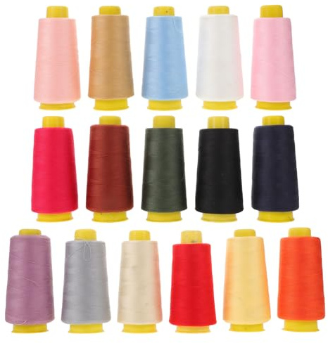 DOITOOL 16piezas Hilos de Coser Multicolor de Yardas Hilos de Poliéster para Máquina de Coser Bordar Overlock y Acolchado Colores Diversos