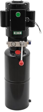 Qurib Pompa idraulica, unità elettroidraulica con serbatoio dell'olio da 10 l, motore da 2,2 kW, corrente monofase da 220 V, generatore idraulico monofase, per officina, sollevatore auto, nero