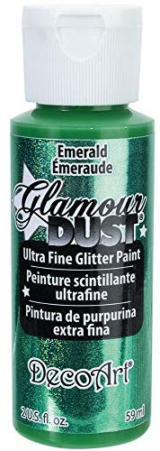 Deco Art Glamour Dust Glitter Paint, Emerald, Green, 59 ml (Pack of 1)