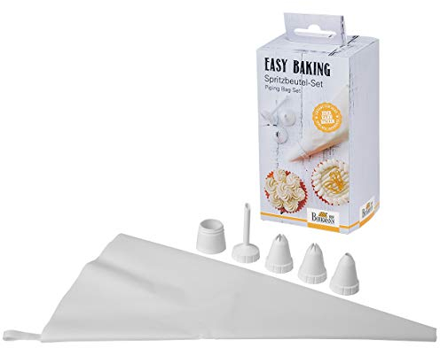 Birkmann RBV, 410909, Easy Baking, Spritzbeutel-Set, 6-teilig, Nylon, weiß, 34 cm, Tüllen: 4-7 mm, 4-Einheiten