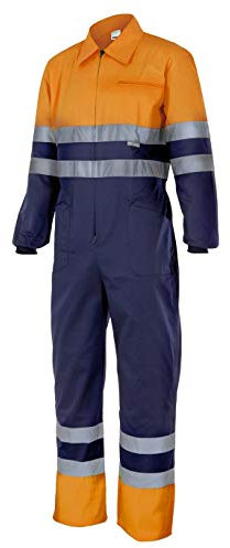 VELILLA P151210L Mono bicolor Alta Visibilidad, Color Azul Marino y Naranja Flúor, Talla L