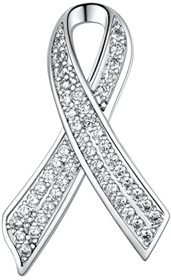 U7 Broche Ruban Plaqué Or Jaune/Platiné avec Zircon Cubique Blanc/Rose Pins Épingle Bijoux Femme Fille Accessoire de Vêtement