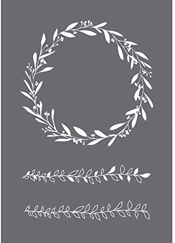Rayher 45104000 stenciler, format DIN A5, med rakel, skärmtryckstencil, målmall, självhäftande