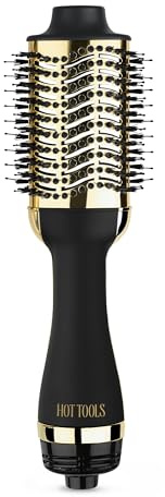 HOT TOOLS 24K Gold Blow Dryer Brush, Round Brush Blow Dryer for Salon-Worthy Blowouts in One Step, Fast Styling & Long-Lasting Results